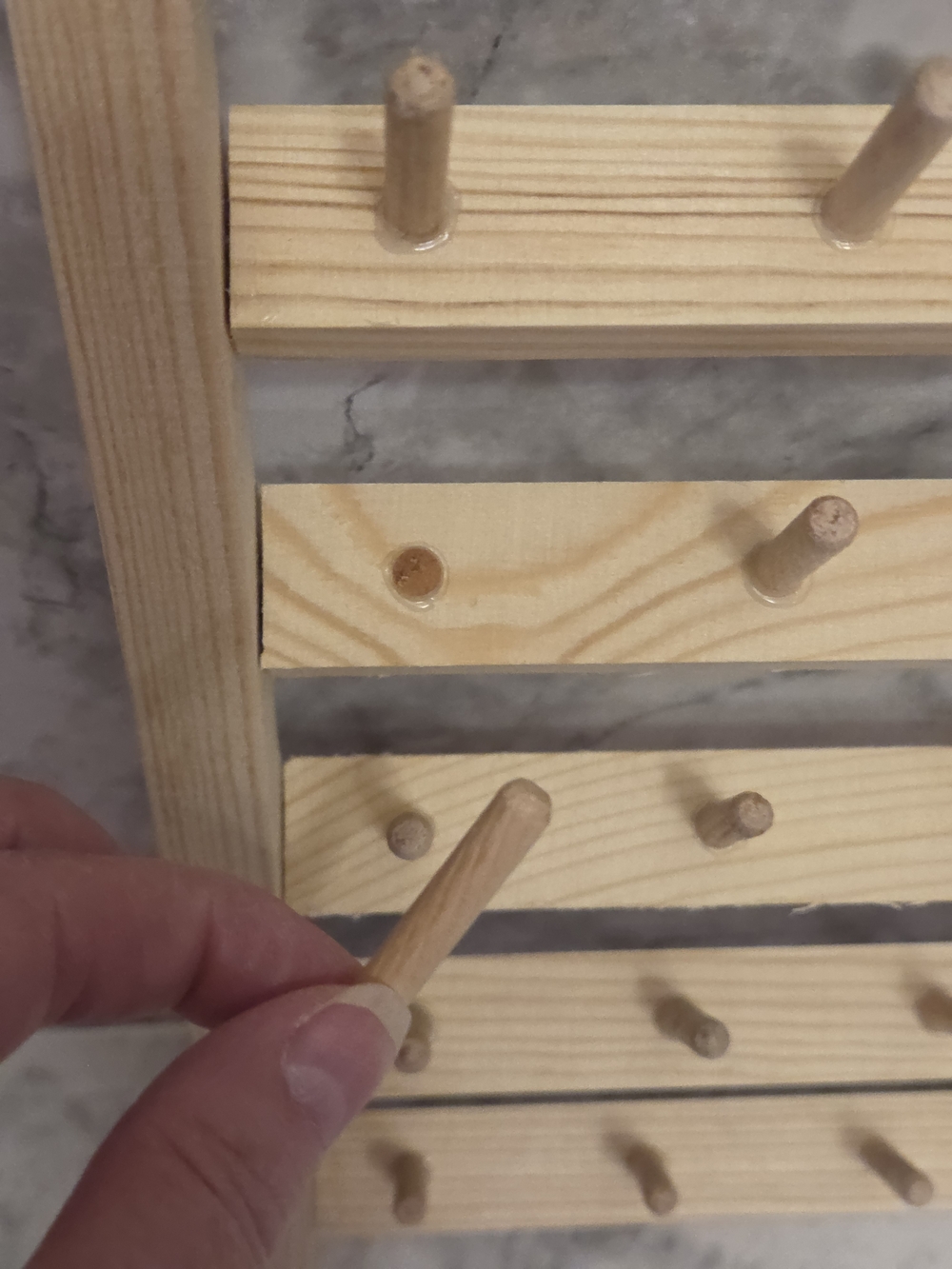 54 Spools Wooden Thread Wall Holder Sewing and Embroidery Thread Rack - Picture 4 of 8